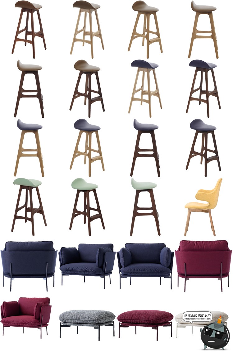 图片[3]-现代简约家具桌椅板凳柜子沙发茶几家居装饰元素PNG免抠图片素材-设计猿