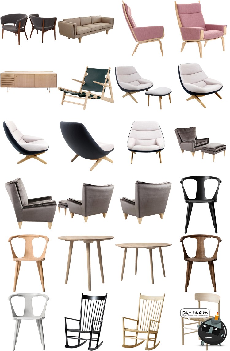 图片[7]-现代简约家具桌椅板凳柜子沙发茶几家居装饰元素PNG免抠图片素材-设计猿