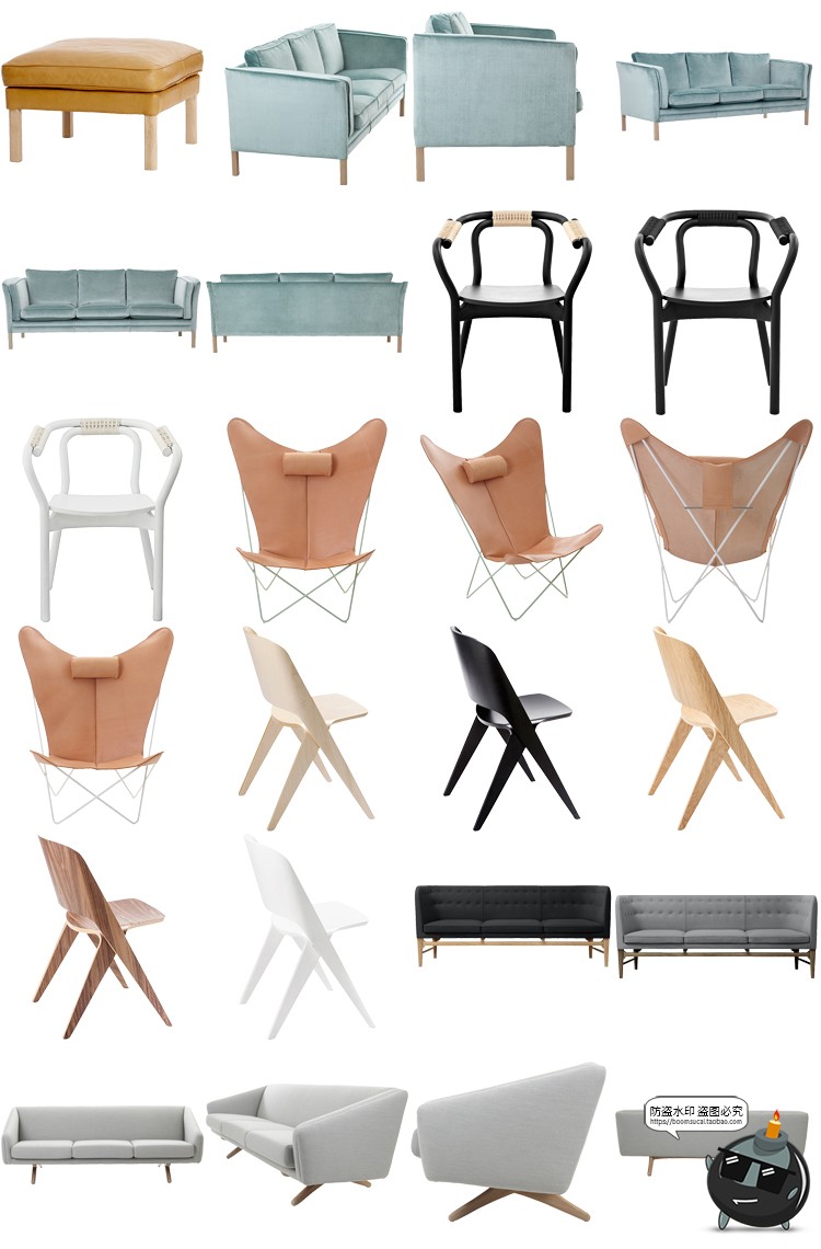 图片[8]-现代简约家具桌椅板凳柜子沙发茶几家居装饰元素PNG免抠图片素材-设计猿