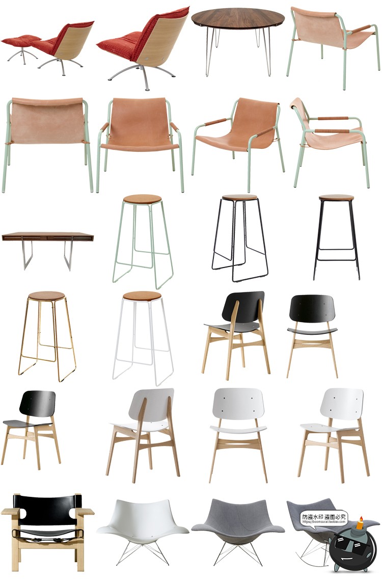 图片[11]-现代简约家具桌椅板凳柜子沙发茶几家居装饰元素PNG免抠图片素材-设计猿