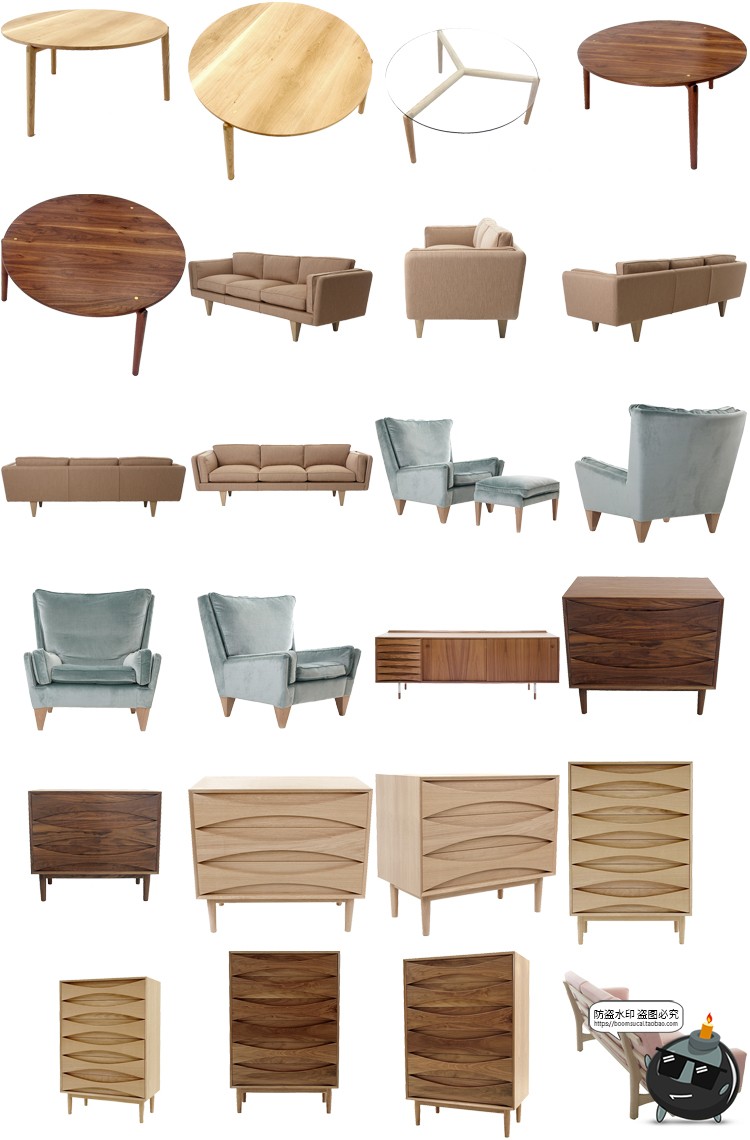 图片[13]-现代简约家具桌椅板凳柜子沙发茶几家居装饰元素PNG免抠图片素材-设计猿