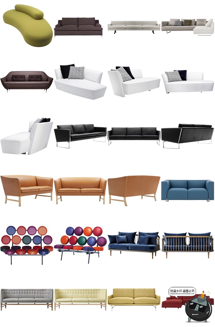 图片[20]-现代简约家具桌椅板凳柜子沙发茶几家居装饰元素PNG免抠图片素材-设计猿