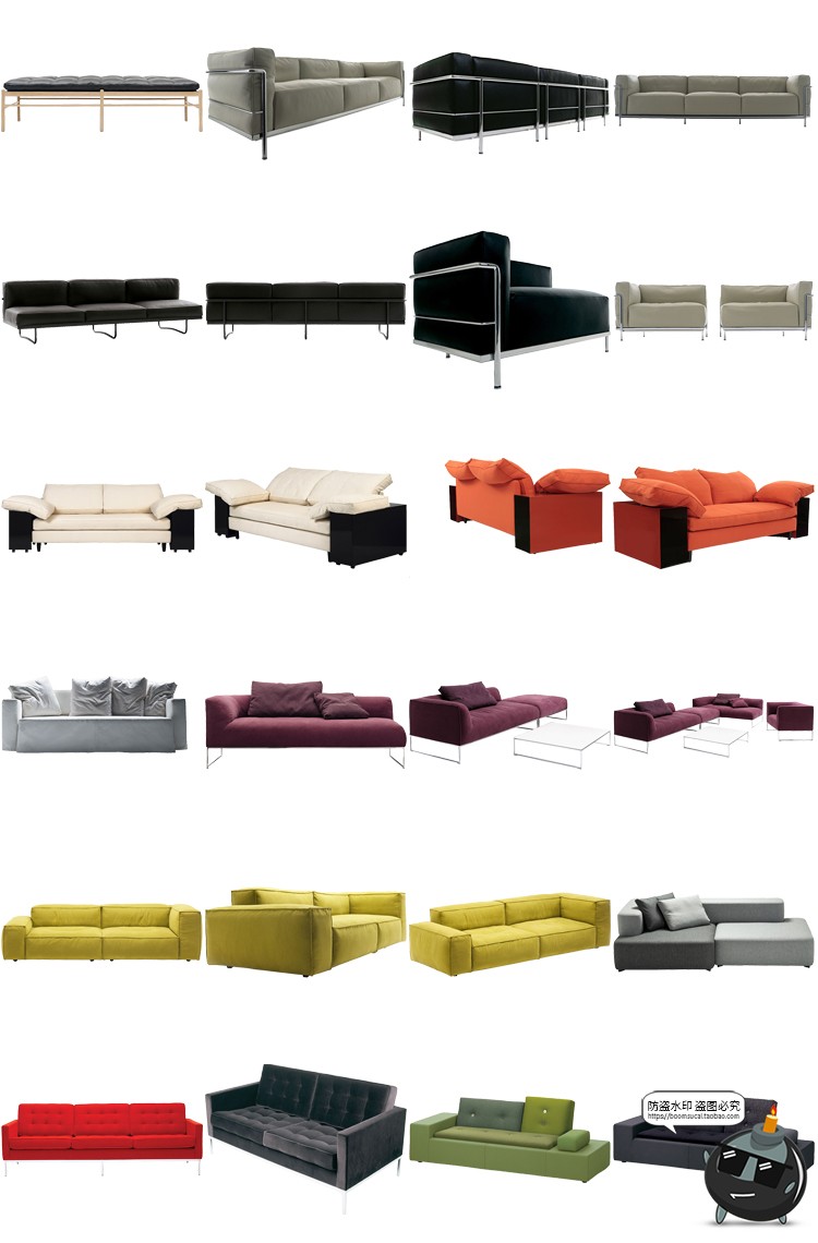 图片[22]-现代简约家具桌椅板凳柜子沙发茶几家居装饰元素PNG免抠图片素材-设计猿