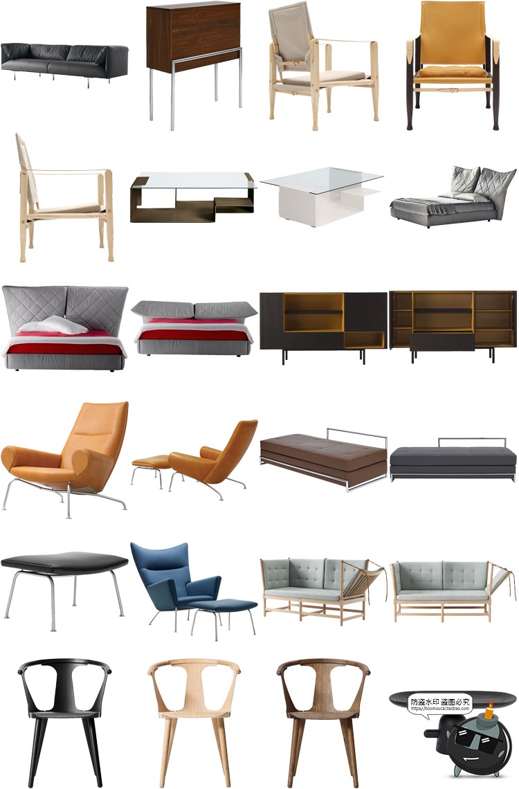 图片[28]-现代简约家具桌椅板凳柜子沙发茶几家居装饰元素PNG免抠图片素材-设计猿