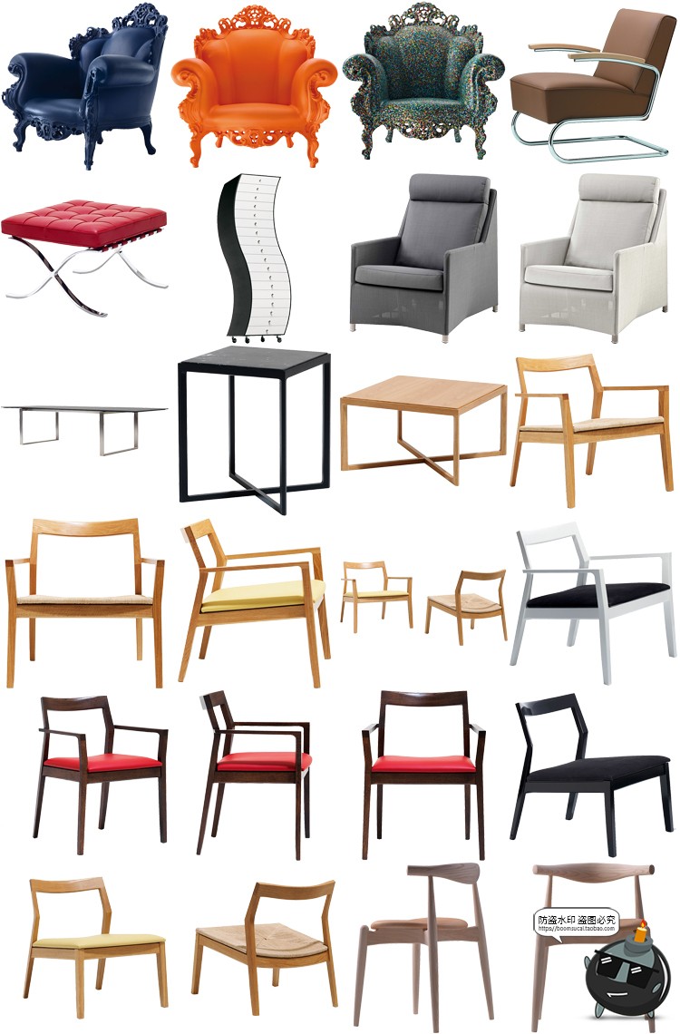 图片[30]-现代简约家具桌椅板凳柜子沙发茶几家居装饰元素PNG免抠图片素材-设计猿
