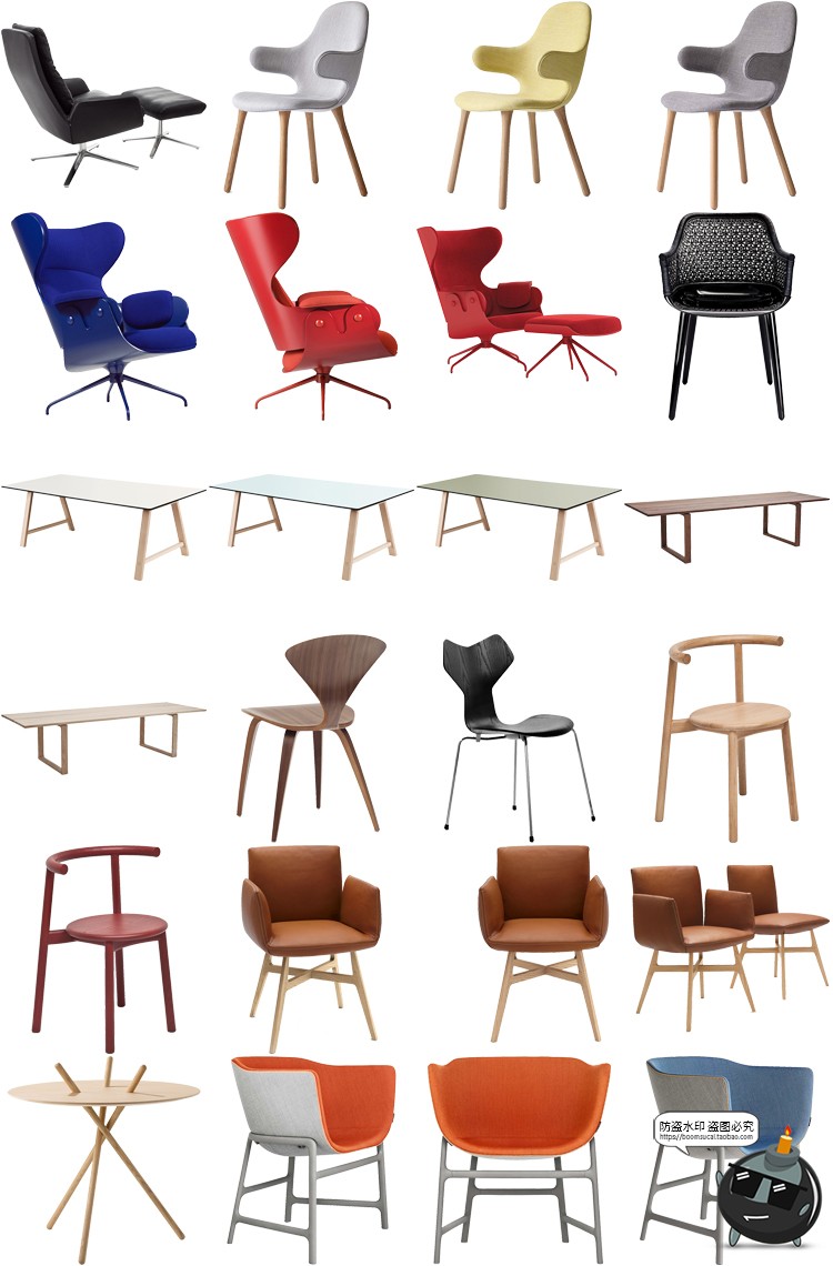 图片[37]-现代简约家具桌椅板凳柜子沙发茶几家居装饰元素PNG免抠图片素材-设计猿