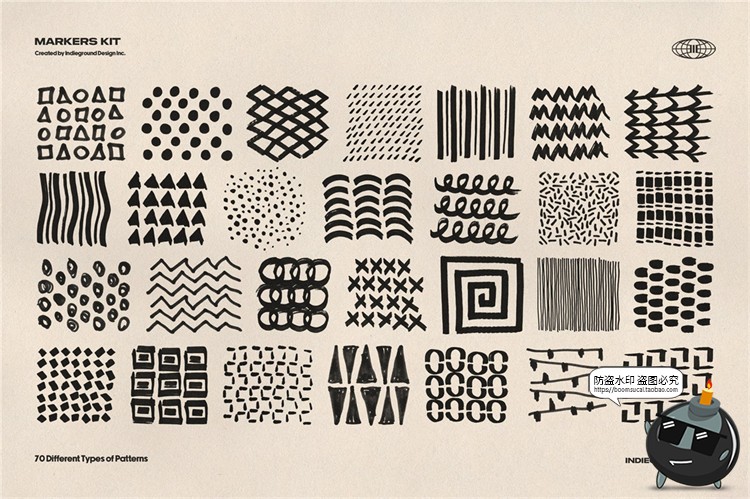 图片[5]-趣味灵感马克笔涂鸦笔触形状图形插画箭头标记PNG免抠装饰PS素材-设计猿