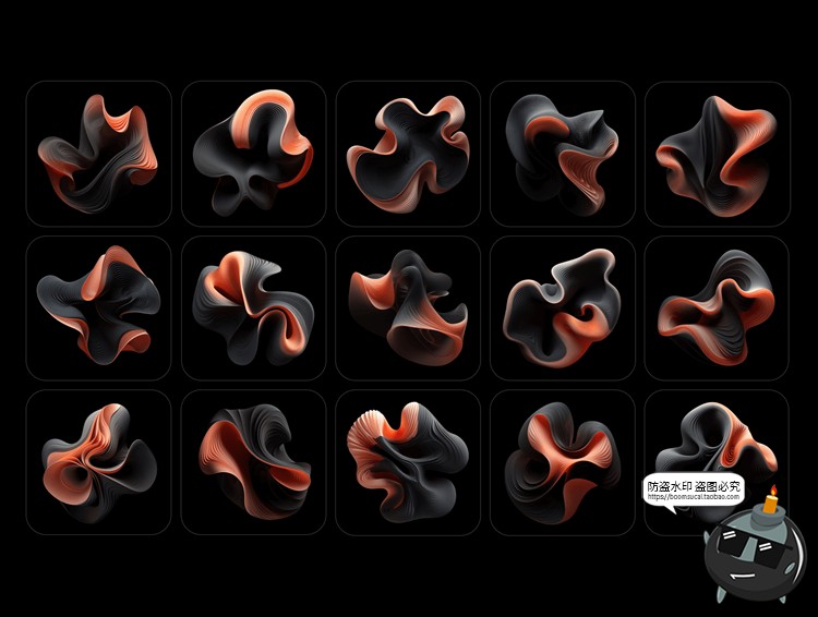 图片[2]-3D科幻波浪扭曲科技艺术抽象立体几何图形主视觉PNG免抠图片素材-设计猿