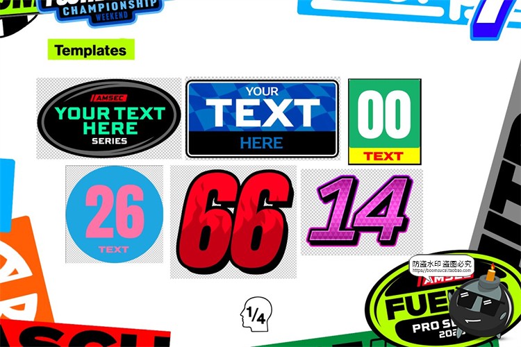 图片[2]-赛车运动汽车贴花logo徽标装饰元素数字队编号图标PNG免抠图素材-设计猿