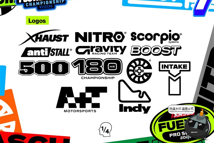 图片[3]-赛车运动汽车贴花logo徽标装饰元素数字队编号图标PNG免抠图素材-设计猿