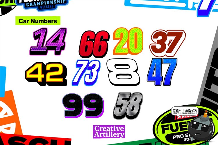 图片[5]-赛车运动汽车贴花logo徽标装饰元素数字队编号图标PNG免抠图素材-设计猿