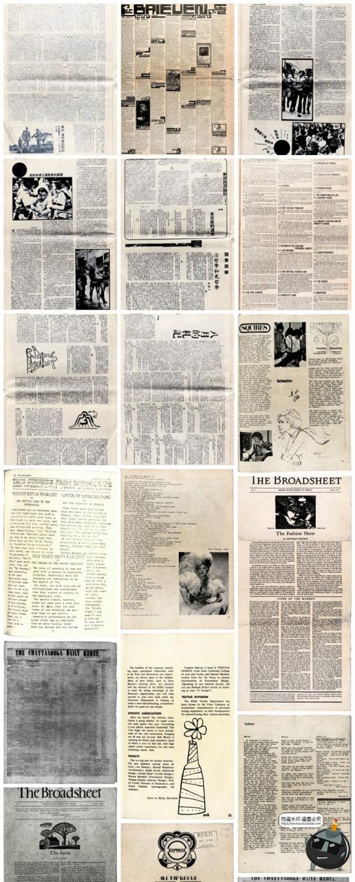 图片[3]-复古做旧磨损褪色边缘欧美老报纸裁剪碎片波普艺术背景JPG图素材-设计猿