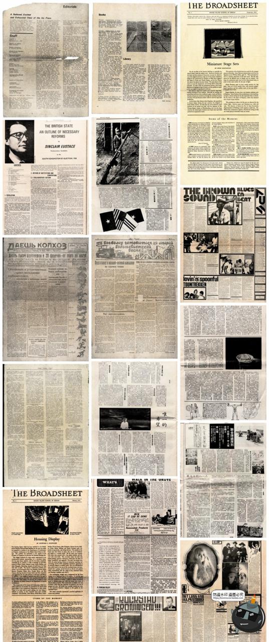 图片[11]-复古做旧磨损褪色边缘欧美老报纸裁剪碎片波普艺术背景JPG图素材-设计猿