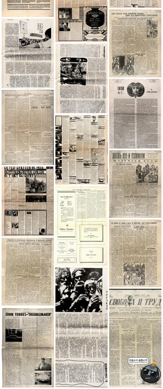 图片[12]-复古做旧磨损褪色边缘欧美老报纸裁剪碎片波普艺术背景JPG图素材-设计猿