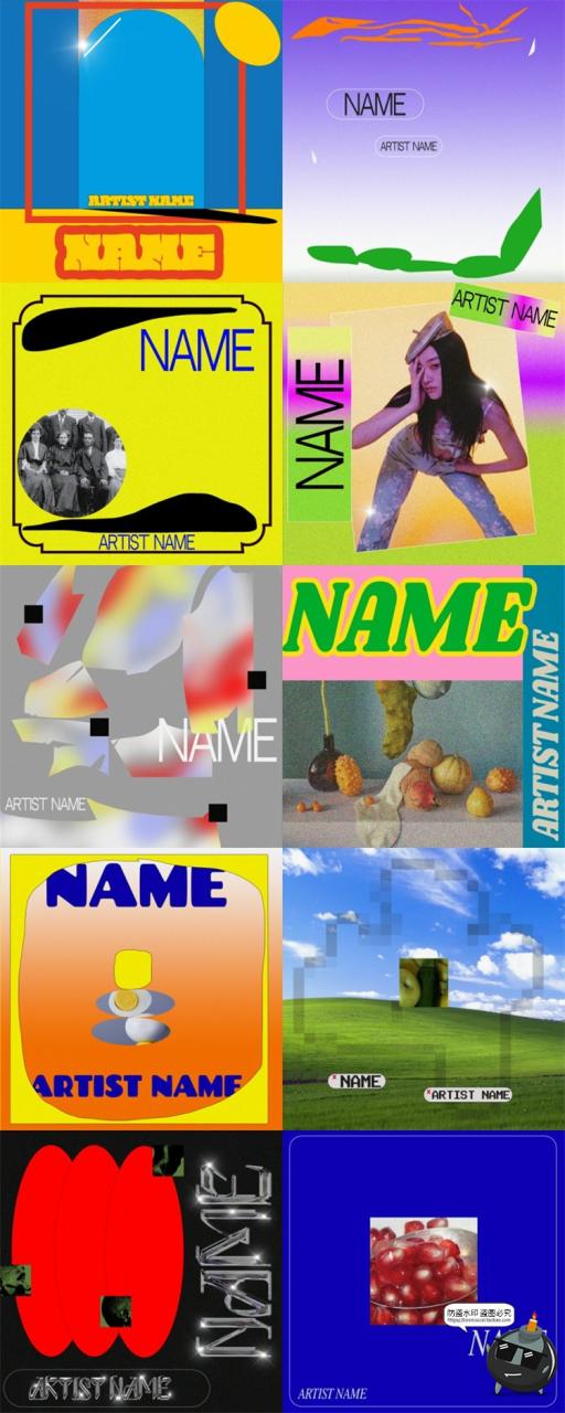 图片[1]-酸性抽象流行怪异摇滚金属歌曲音乐CD专辑封面包装PSD模板PS素材-设计猿