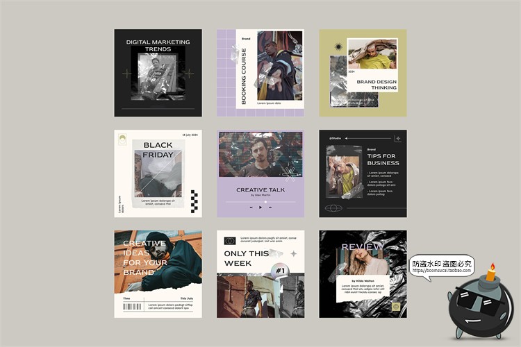 图片[2]-潮牌极简撕纸塑料袋包装铝箔袋品牌电商竖屏海报排版PSD模板素材-设计猿