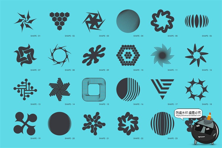 图片[2]-未来科幻赛博朋克抽象科技图标logo标识几何PNG图形AI矢量csh素材-设计猿