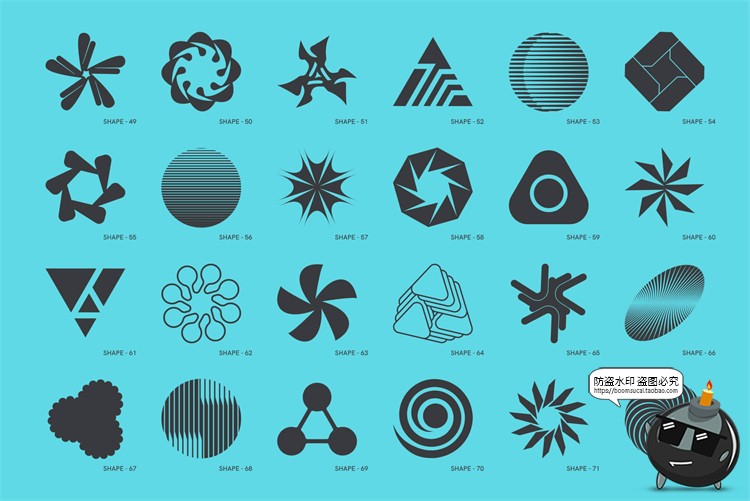 图片[3]-未来科幻赛博朋克抽象科技图标logo标识几何PNG图形AI矢量csh素材-设计猿