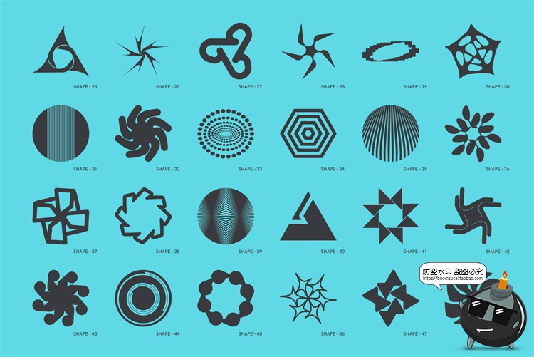 图片[4]-未来科幻赛博朋克抽象科技图标logo标识几何PNG图形AI矢量csh素材-设计猿