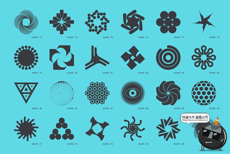 图片[5]-未来科幻赛博朋克抽象科技图标logo标识几何PNG图形AI矢量csh素材-设计猿