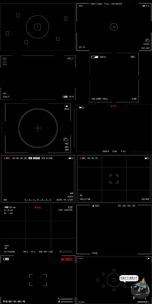 图片[7]-复古胶片电影大片视频取景器相机瞄准边框PNG高清免抠叠加图素材-设计猿