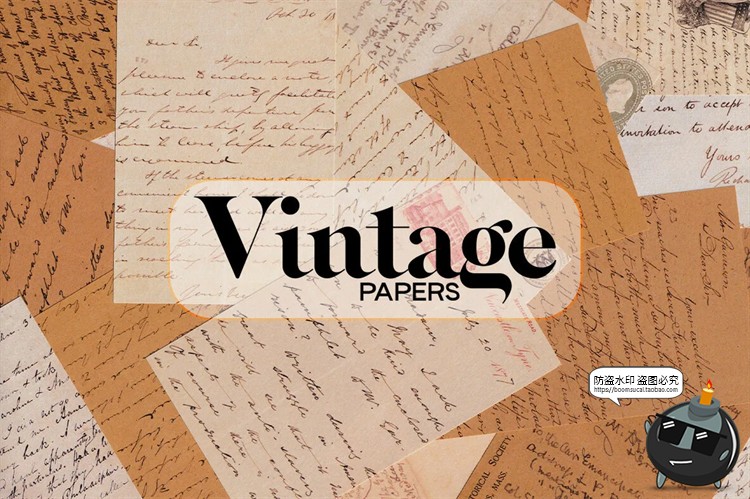 图片[1]-复古做旧泛黄英文草书手稿手写草稿信件牛皮纸背景纹JPG图片素材-设计猿