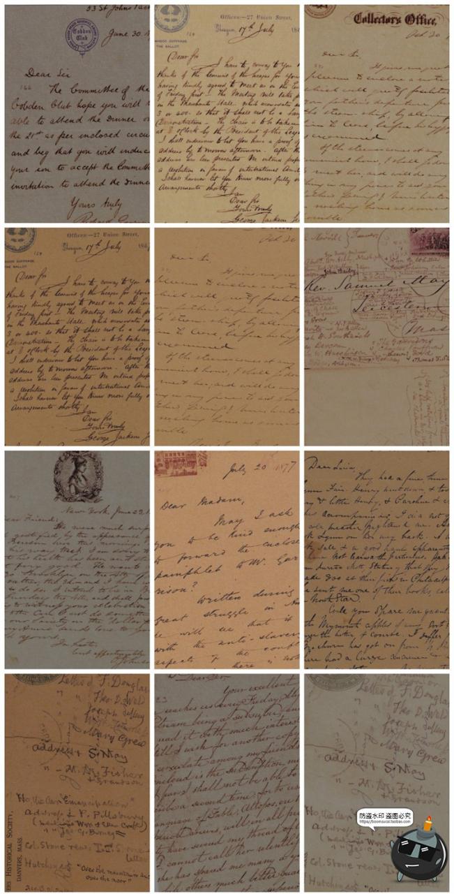 图片[2]-复古做旧泛黄英文草书手稿手写草稿信件牛皮纸背景纹JPG图片素材-设计猿