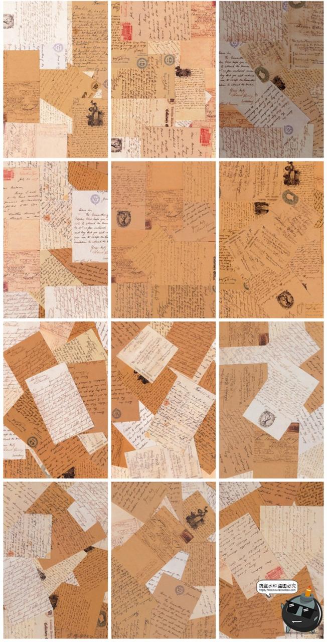 图片[4]-复古做旧泛黄英文草书手稿手写草稿信件牛皮纸背景纹JPG图片素材-设计猿