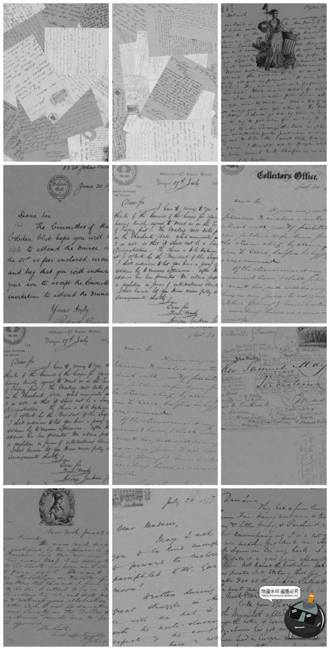 图片[5]-复古做旧泛黄英文草书手稿手写草稿信件牛皮纸背景纹JPG图片素材-设计猿