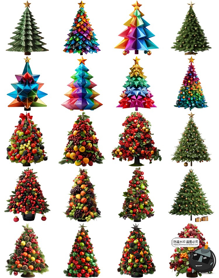 图片[4]-圣诞节3D装饰元素树木姜饼小人礼物雪花拐杖糖果PNG免抠图片素材-设计猿