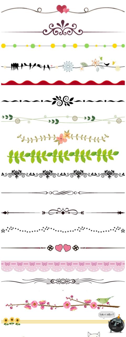 图片[3]-卡通分割线边框花边蕾丝透明图片美化排版照片装饰线PNG免抠素材-设计猿