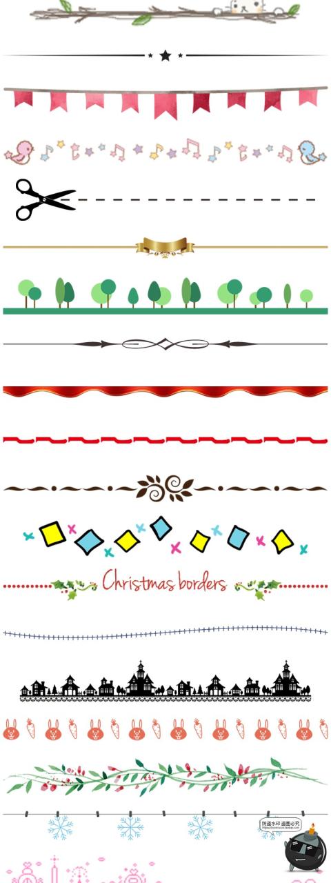 图片[5]-卡通分割线边框花边蕾丝透明图片美化排版照片装饰线PNG免抠素材-设计猿