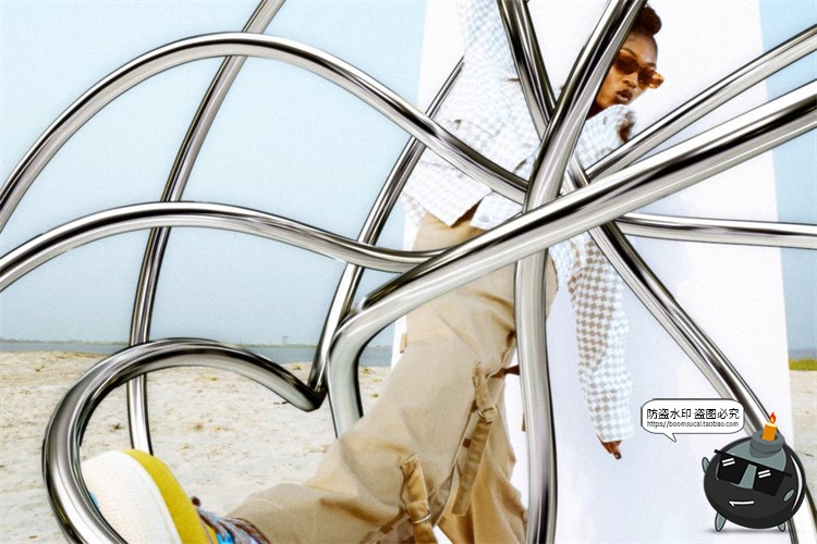 图片[6]-酸性镀铬金属铁丝缠绕艺术创意形状海报装饰后期合成PNG免抠素材-设计猿