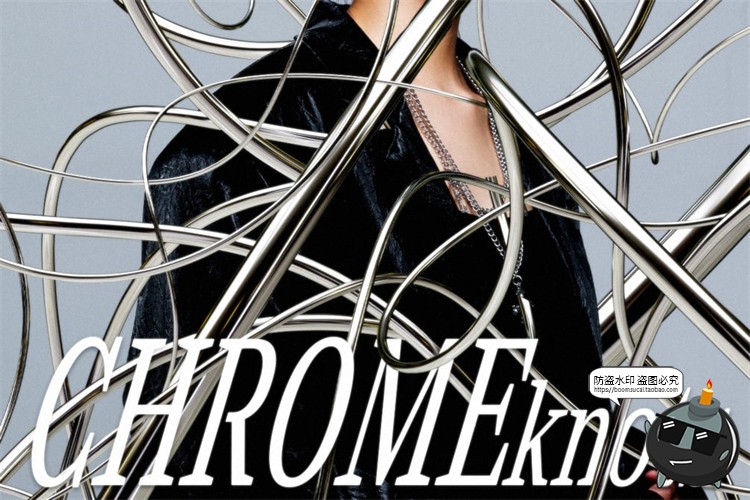 图片[10]-酸性镀铬金属铁丝缠绕艺术创意形状海报装饰后期合成PNG免抠素材-设计猿