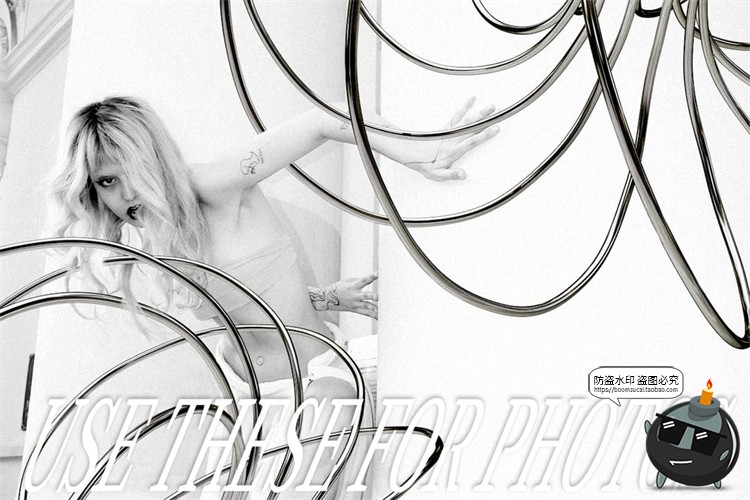 图片[13]-酸性镀铬金属铁丝缠绕艺术创意形状海报装饰后期合成PNG免抠素材-设计猿