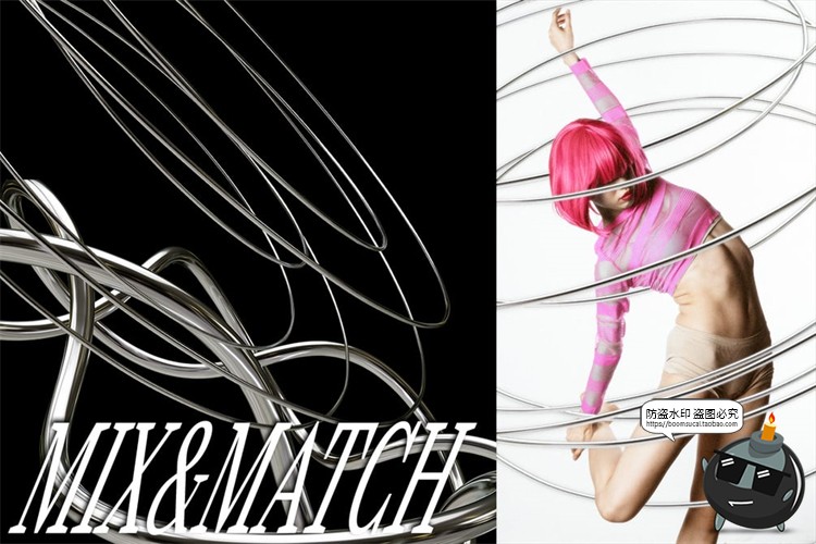 图片[16]-酸性镀铬金属铁丝缠绕艺术创意形状海报装饰后期合成PNG免抠素材-设计猿