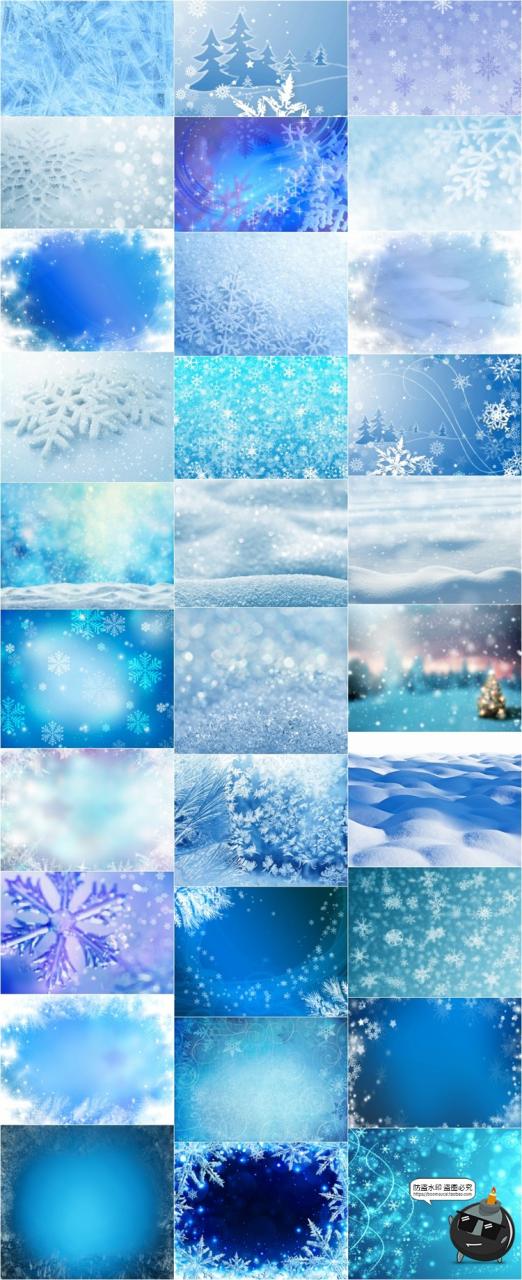 图片[4]-冬季冰晶结冰雪花白雪冰冻积雪图案海报背景纹理底纹JPG图片素材-设计猿