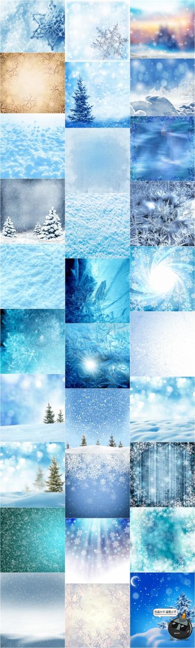 图片[5]-冬季冰晶结冰雪花白雪冰冻积雪图案海报背景纹理底纹JPG图片素材-设计猿
