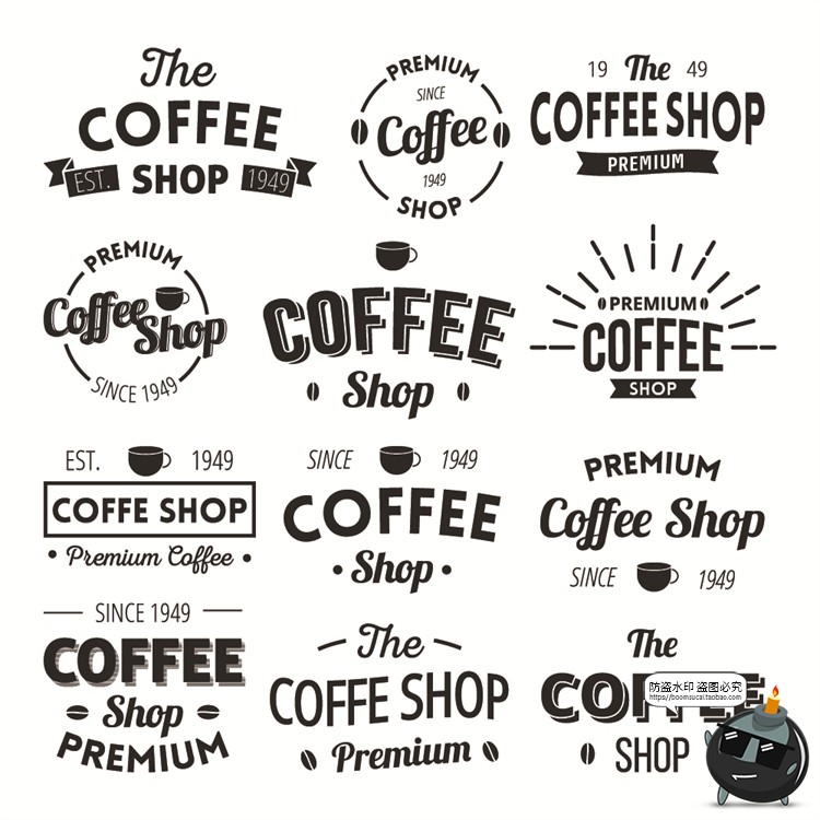 图片[14]-咖啡logo图标奶茶coffee店铺饮品简约线条手绘品牌标志AI矢量素材-设计猿