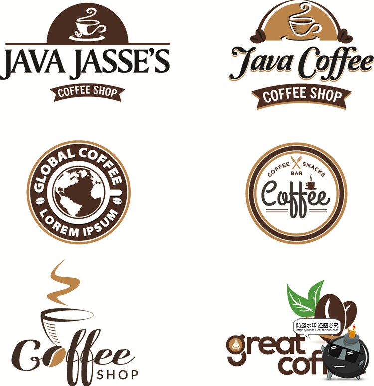 图片[19]-咖啡logo图标奶茶coffee店铺饮品简约线条手绘品牌标志AI矢量素材-设计猿