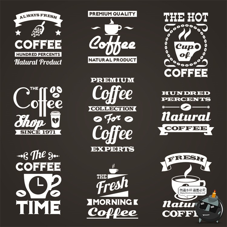 图片[21]-咖啡logo图标奶茶coffee店铺饮品简约线条手绘品牌标志AI矢量素材-设计猿