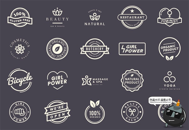 图片[23]-咖啡logo图标奶茶coffee店铺饮品简约线条手绘品牌标志AI矢量素材-设计猿