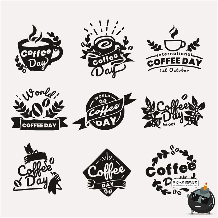 图片[27]-咖啡logo图标奶茶coffee店铺饮品简约线条手绘品牌标志AI矢量素材-设计猿