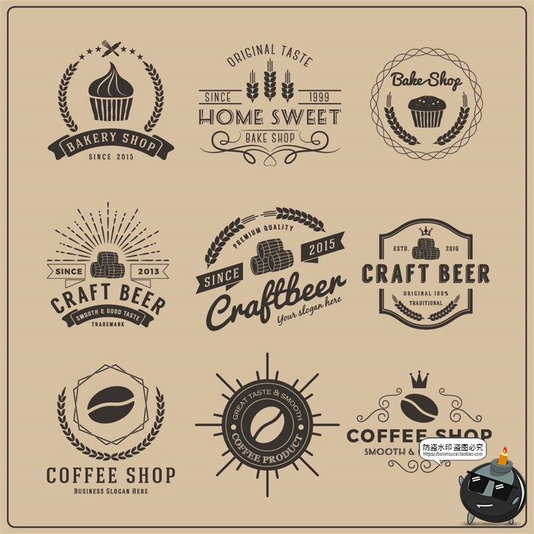 图片[28]-咖啡logo图标奶茶coffee店铺饮品简约线条手绘品牌标志AI矢量素材-设计猿