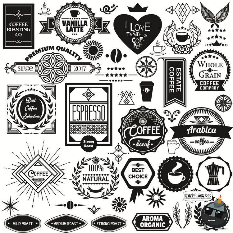 图片[31]-咖啡logo图标奶茶coffee店铺饮品简约线条手绘品牌标志AI矢量素材-设计猿