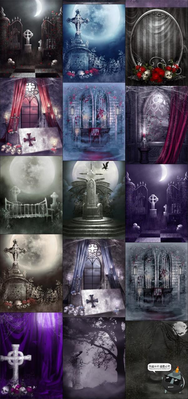 图片[3]-哥特风格建筑暗黑场景童话魔幻深林诡异风景JPG图片后期合成素材-设计猿