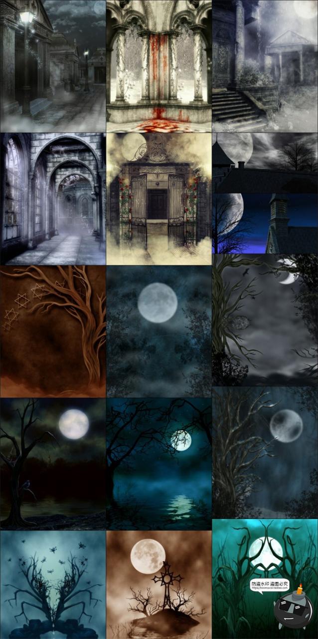 图片[6]-哥特风格建筑暗黑场景童话魔幻深林诡异风景JPG图片后期合成素材-设计猿