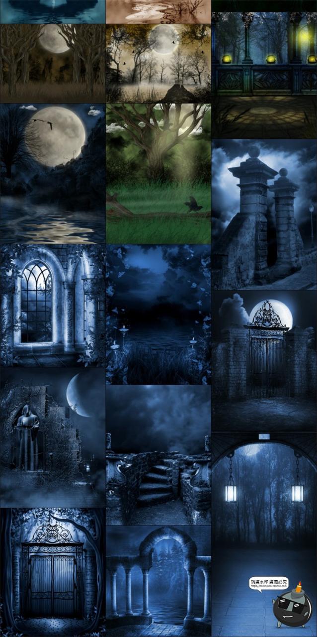 图片[7]-哥特风格建筑暗黑场景童话魔幻深林诡异风景JPG图片后期合成素材-设计猿