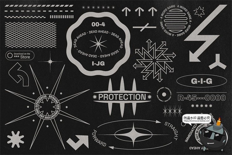 图片[3]-复古酸性Y2K风抽象艺术图形徽标LOGO图标图形AI矢量PNG免抠PS素材-设计猿