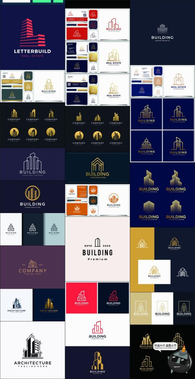 图片[4]-建筑行业logo房地产房子工程几何图标品牌标志图形模板AI矢量素材-设计猿